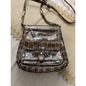 Koltov Brown Adjustable Strap Crossbody Purse Bag Zipper Pocket Compartment